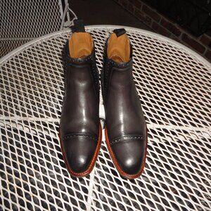 TAFT "The Hiro" Chelsea Slip On Black Leather Boots Size 40.5
